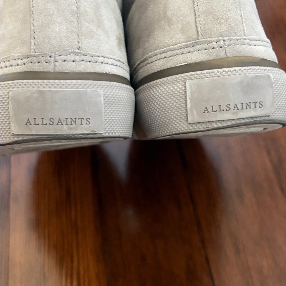 All Saints High-Top Suede Sneakers in Light Beige, Size 9 - Picture 5 of 8